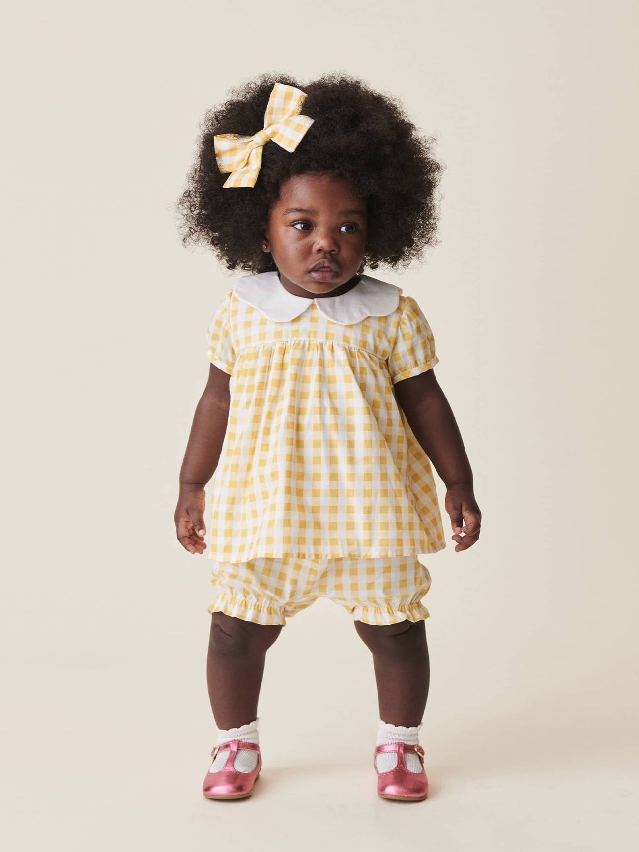 Yellow Gingham Hestia Baby Girl Set