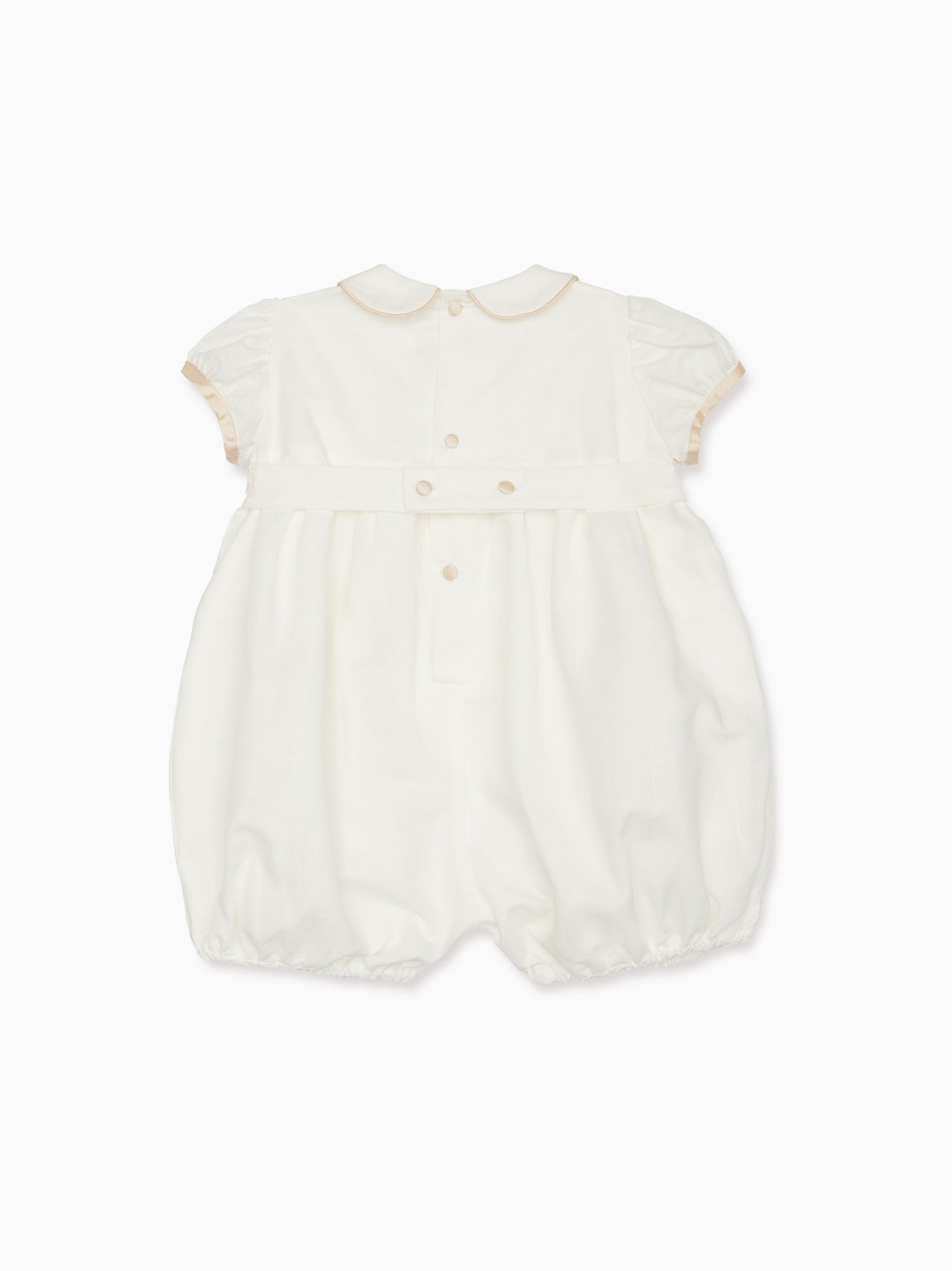 Ivory Santina Smock Ceremony Baby Girl Romper