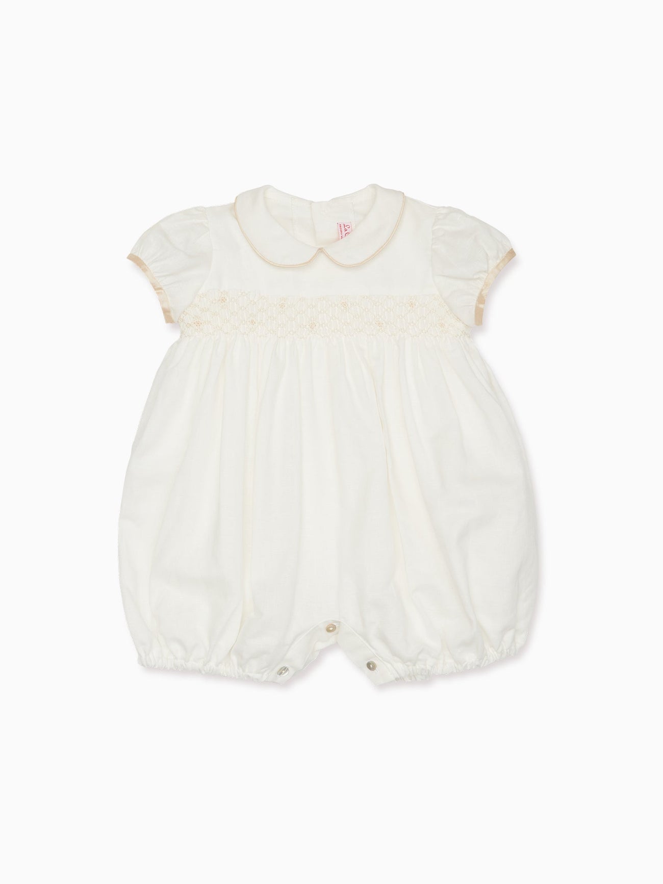 Ivory Santina Smock Ceremony Baby Girl Romper