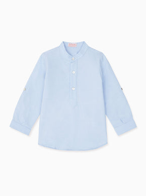 Light Blue Jazmin Cotton Long Sleeve Boy Shirt