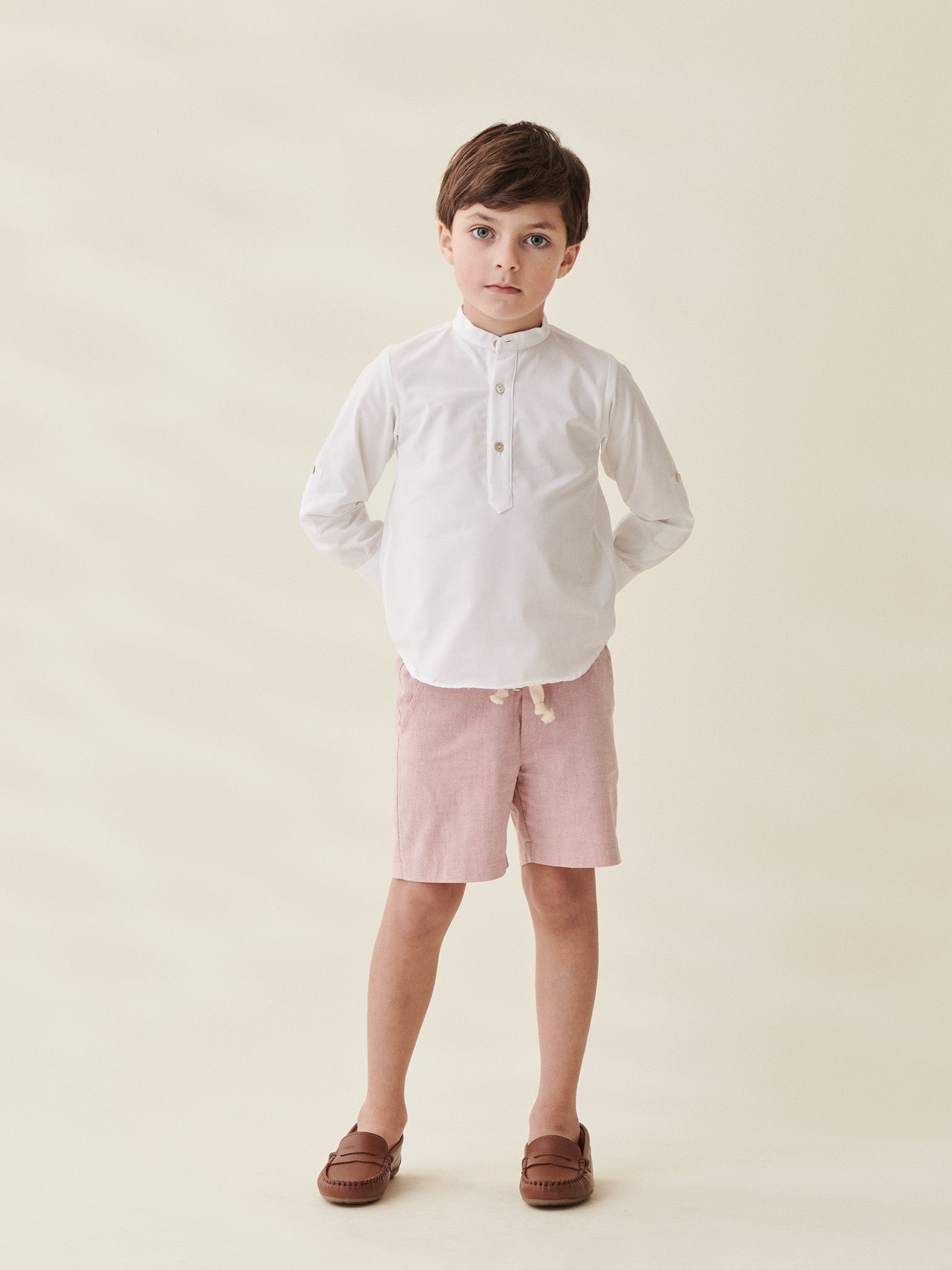 White Jazmin Linen Mix Boy Shirt