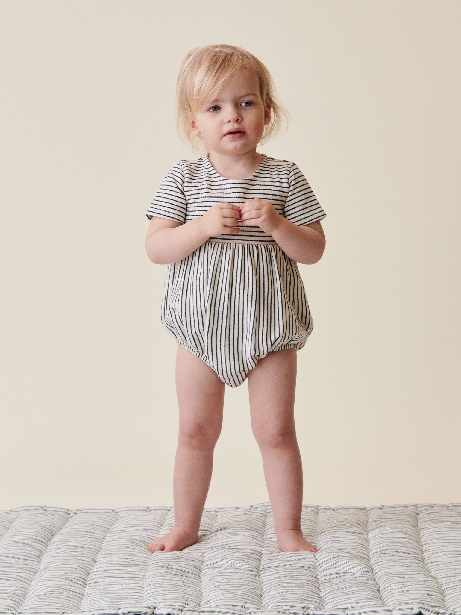 Navy Stripe Joanna Baby Romper