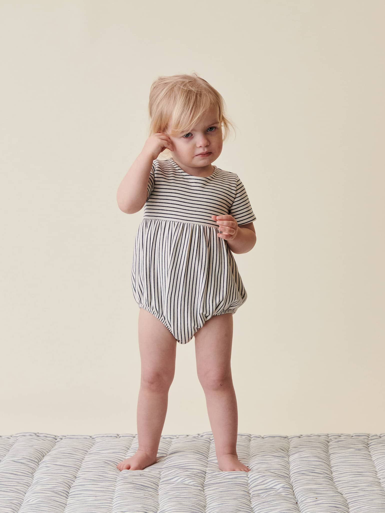 Navy Stripe Joanna Baby Romper