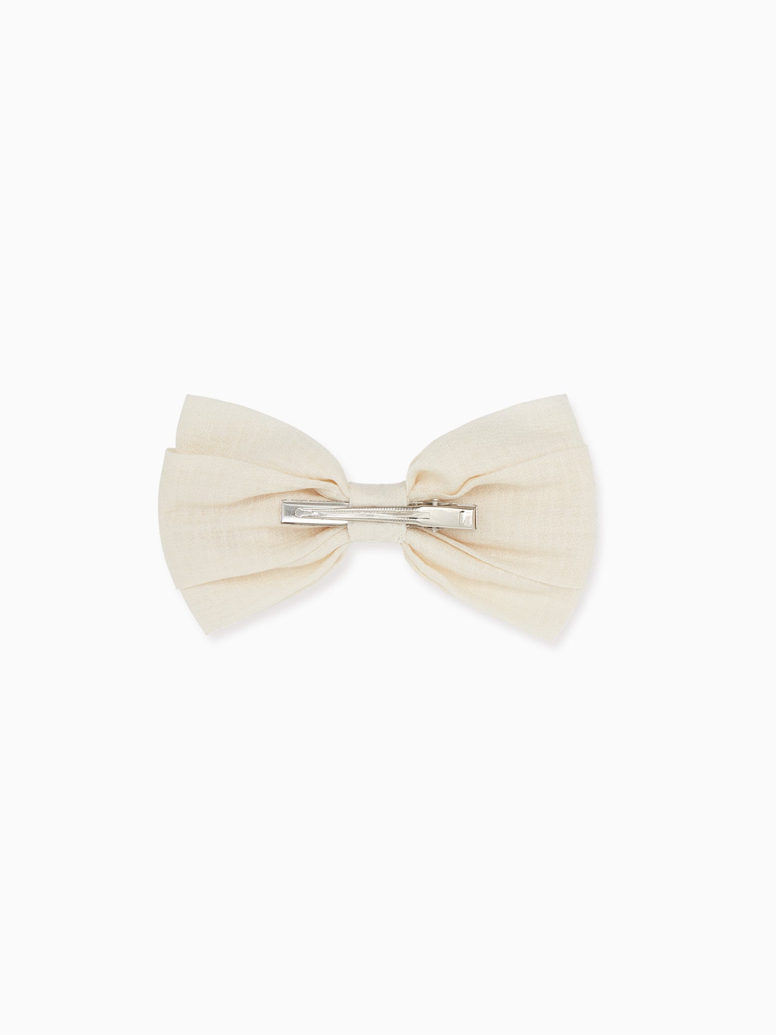 Ivory Large Floral Bow Girl Clip
