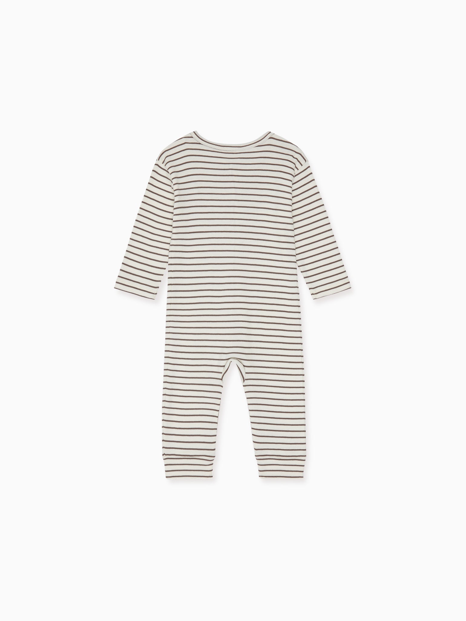 Latte Stripe Levie Baby Sleepsuit