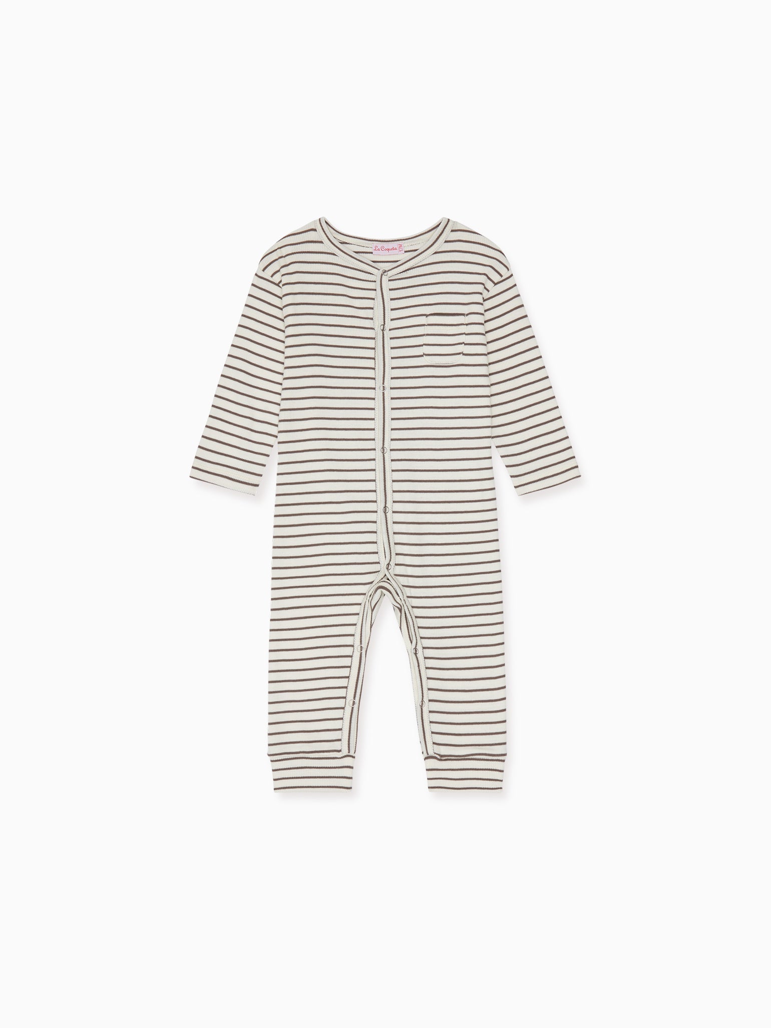 Latte Stripe Levie Baby Sleepsuit