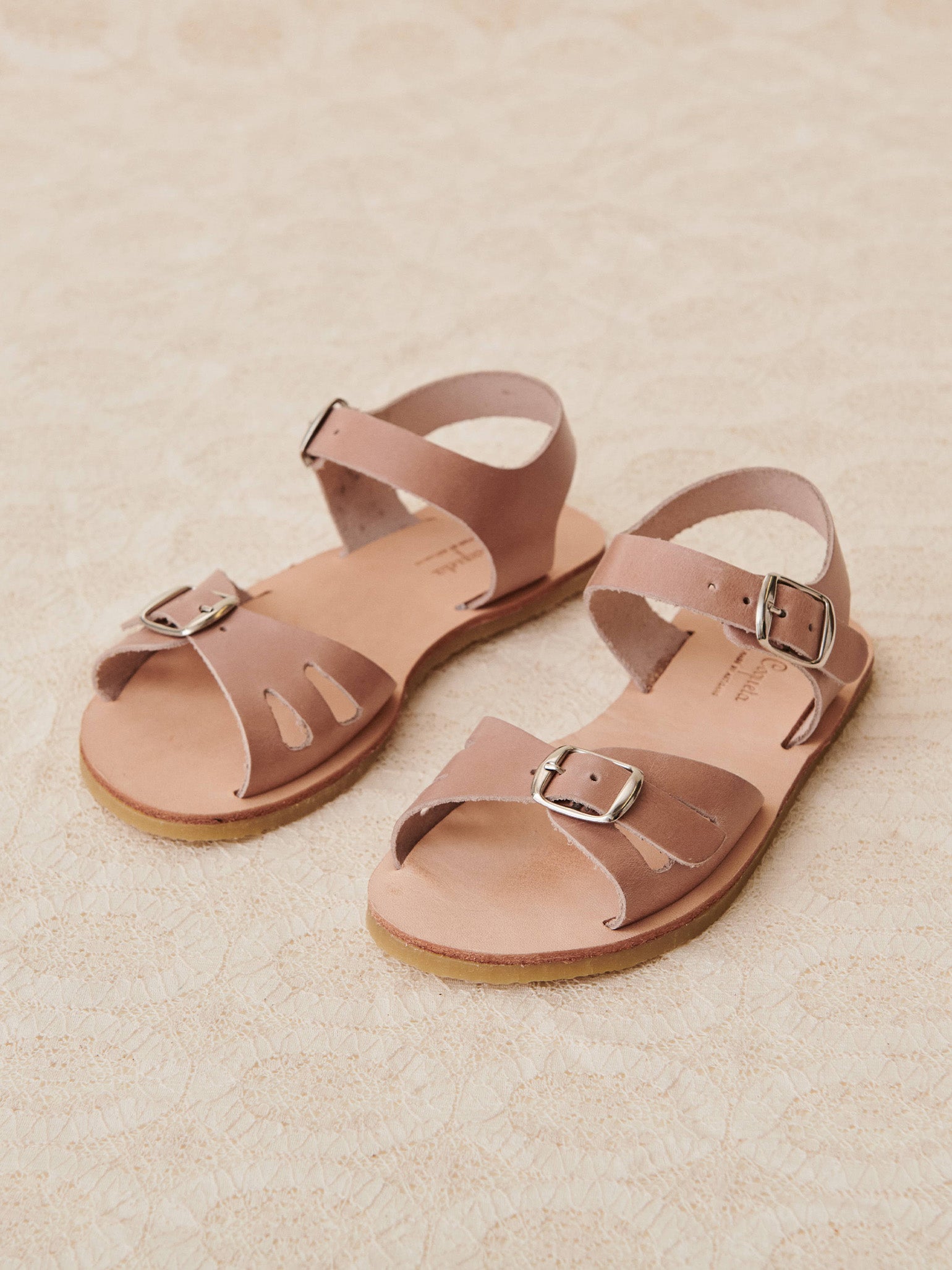 Blush Lia Leather Girl Sandals