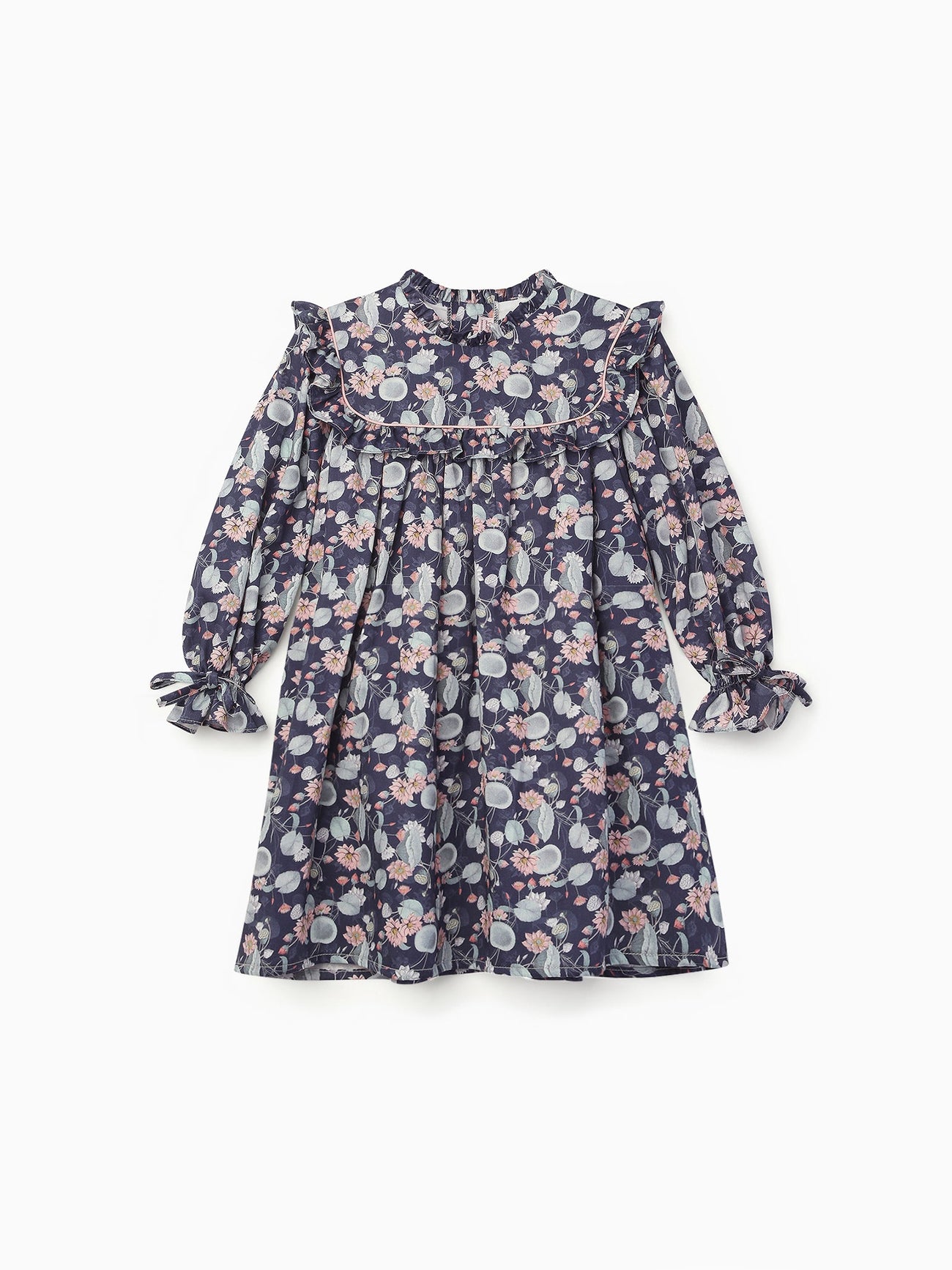 Navy Floral Lima Girl Dress