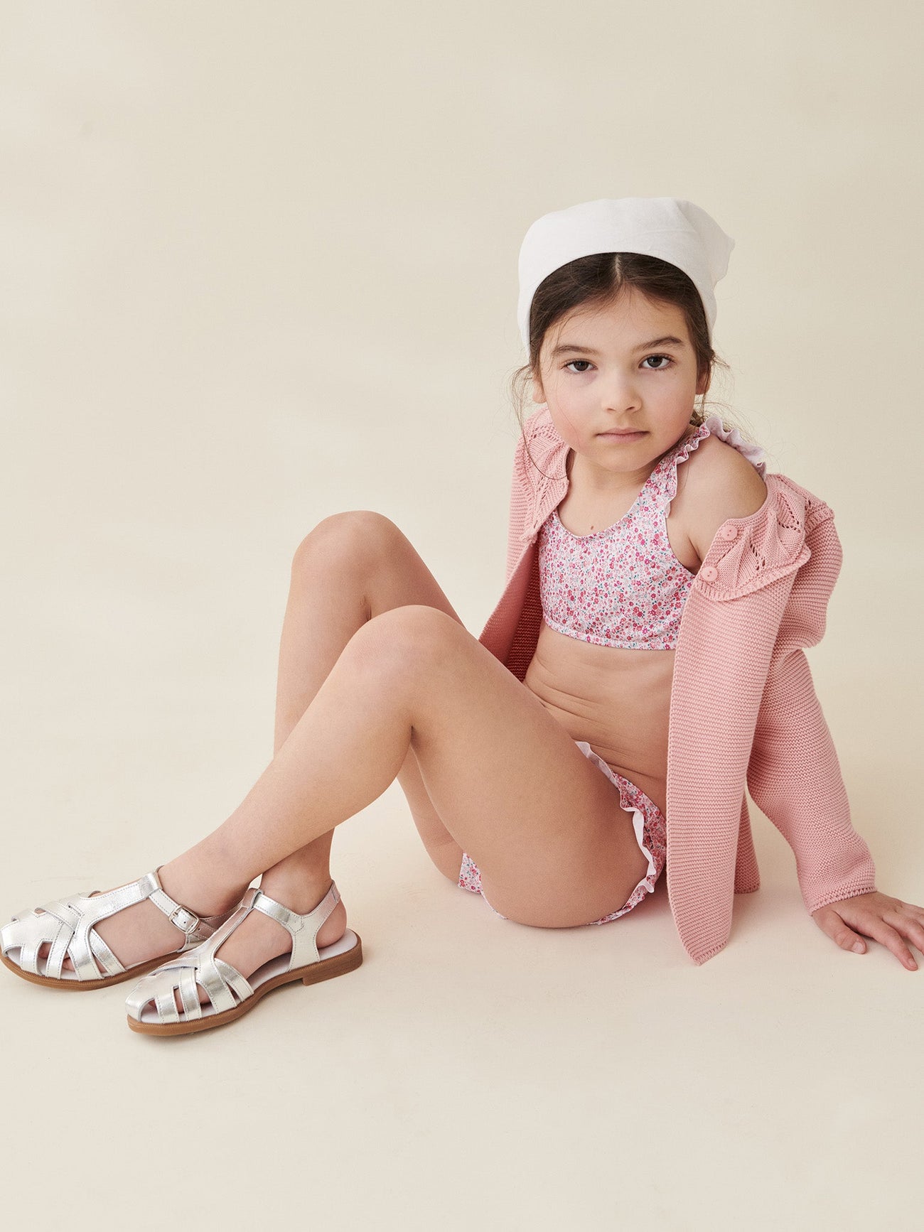 Coral Floral Lima Girl Bikini