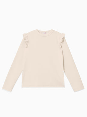 Ivory Maria Frill Sleeve Long Sleeve Girl Top