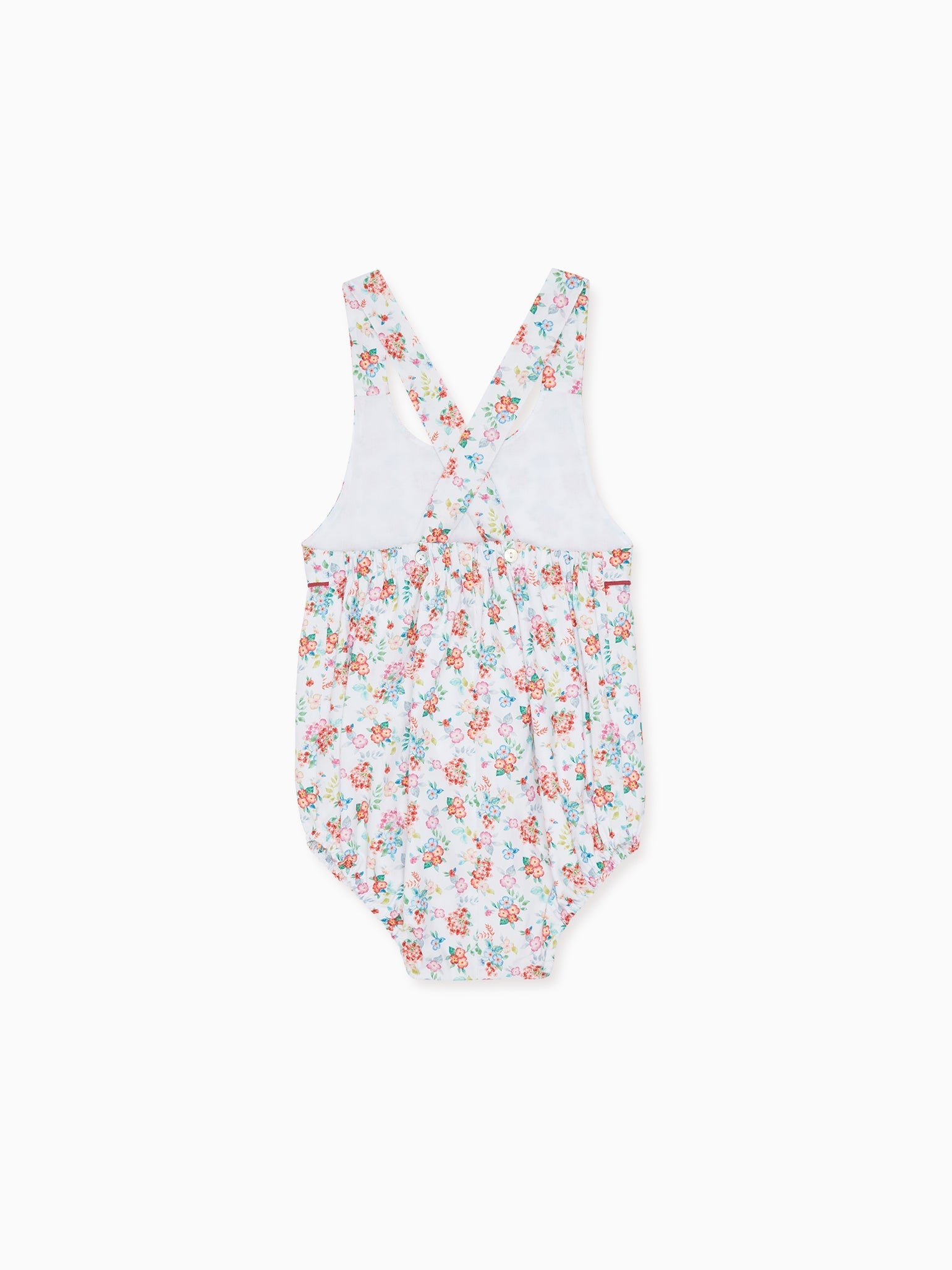 Orange Floral Marina Baby Girl Romper Dungarees