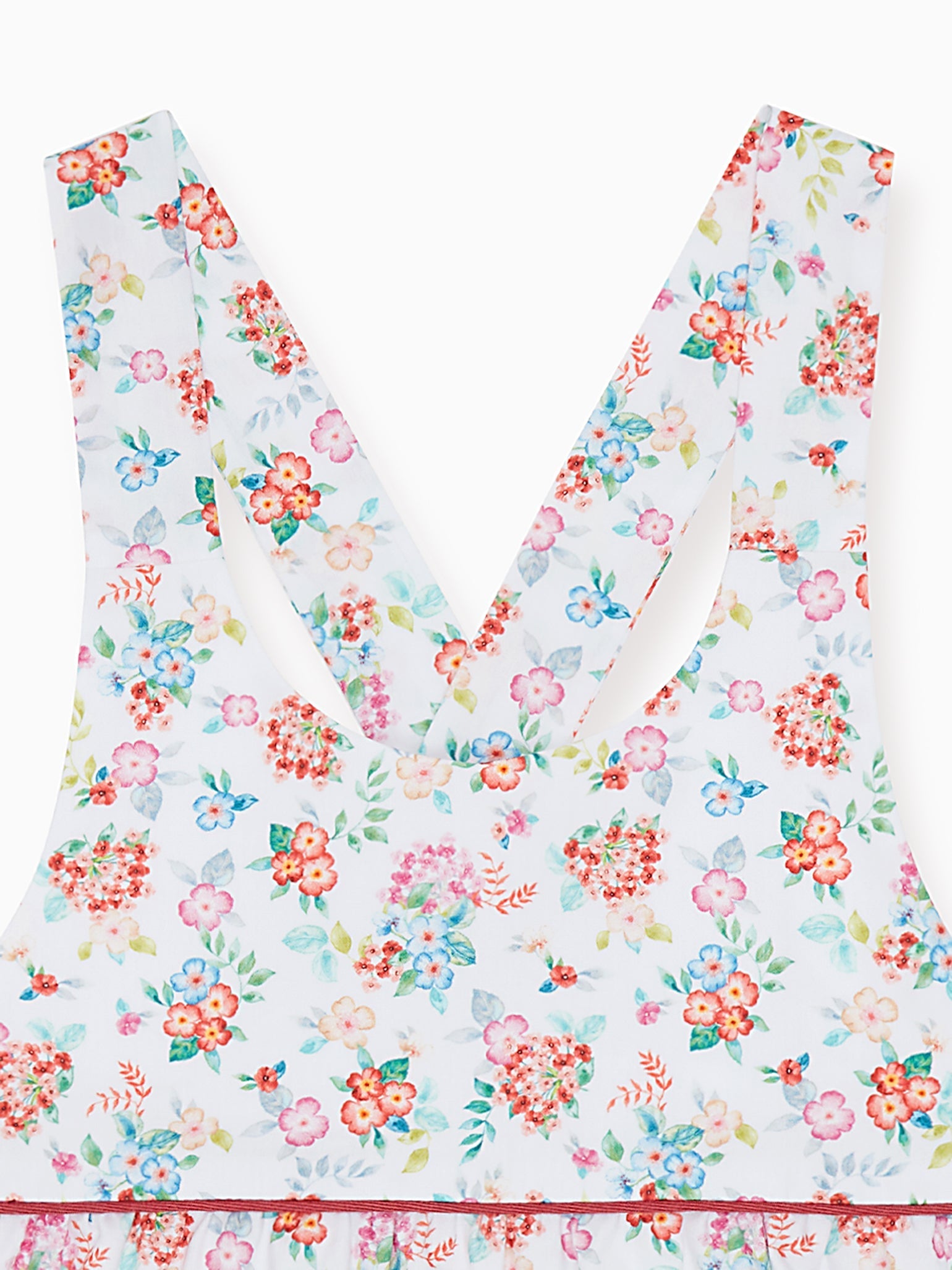 Orange Floral Marina Baby Girl Romper Dungarees