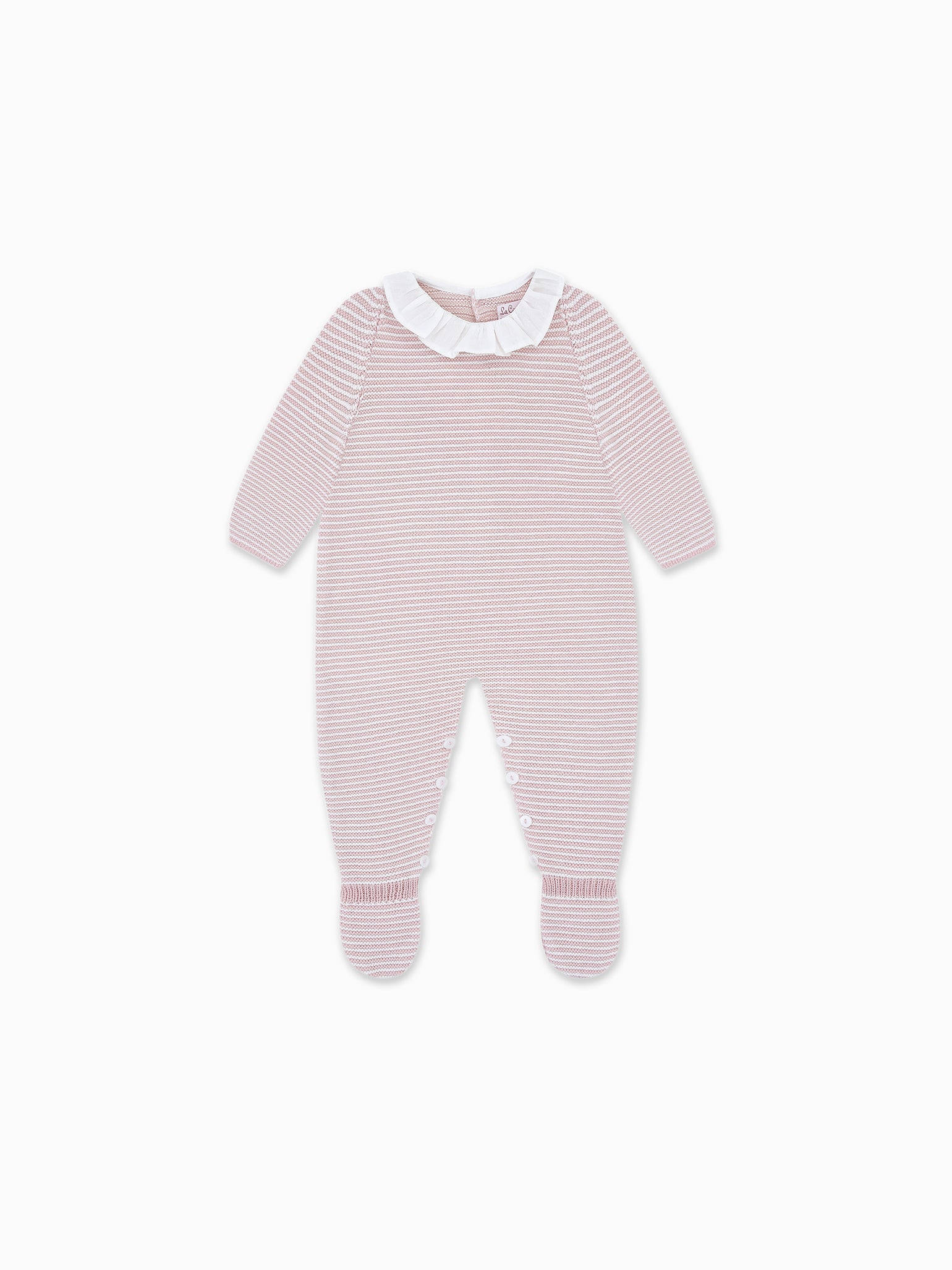 Pink Stripe Marla Merino Baby Playsuit