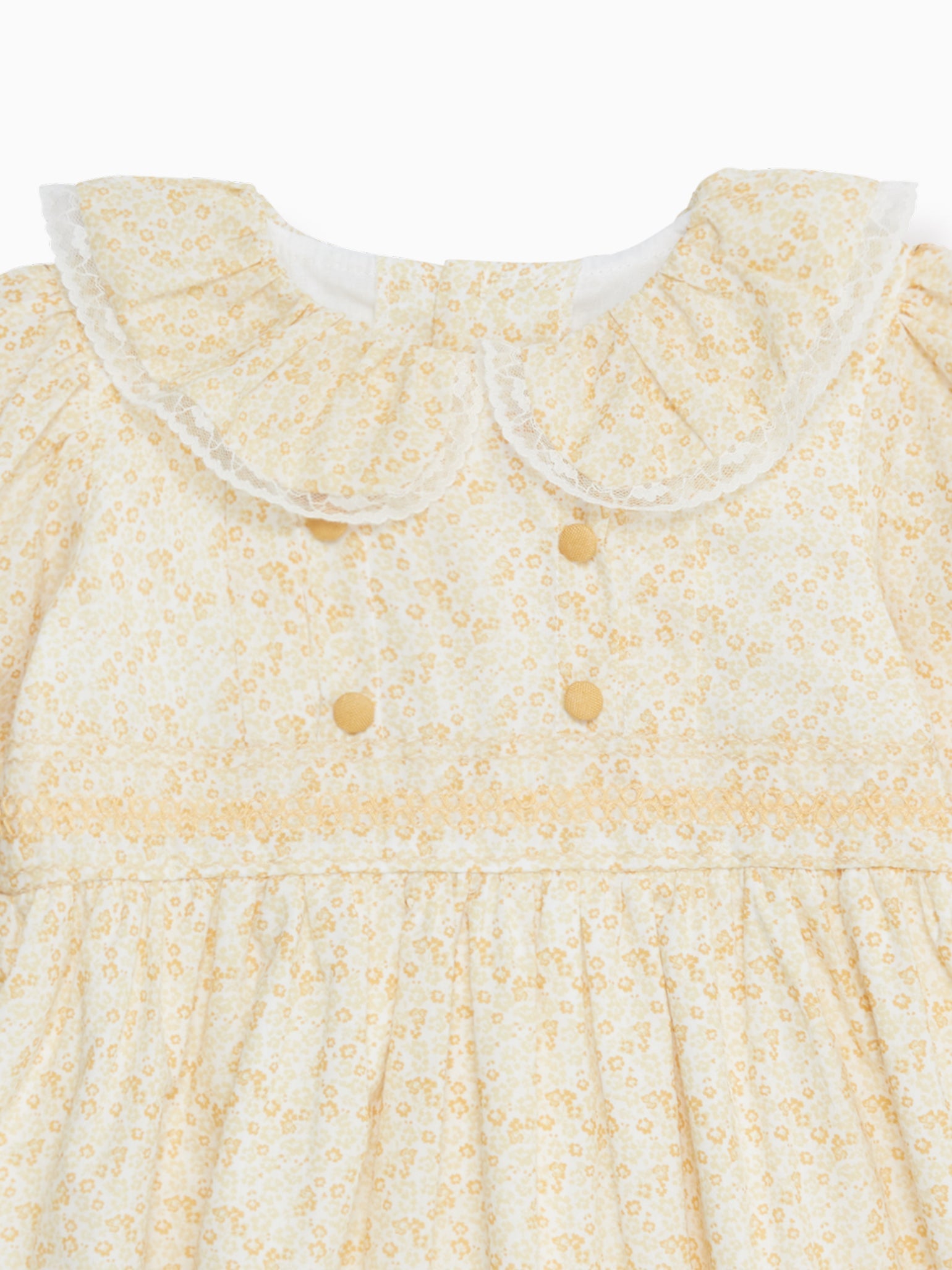 Yellow Floral Milla Girl Smock Dress