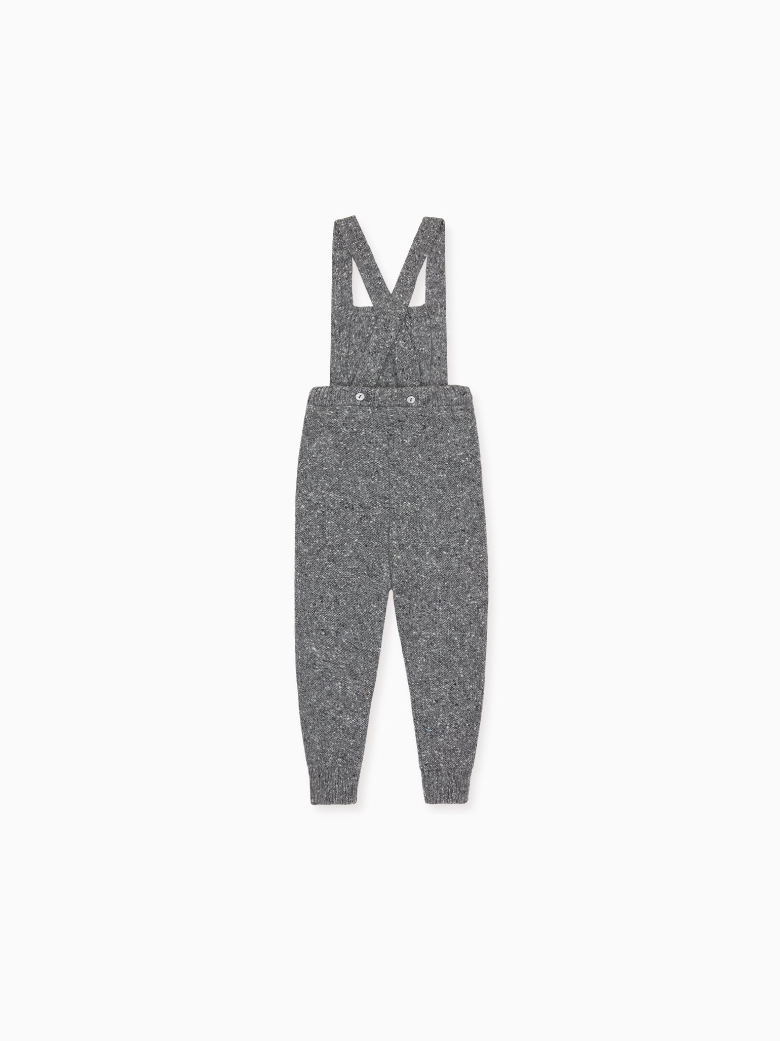 Grey Melange Mina Baby Knitted Dungarees