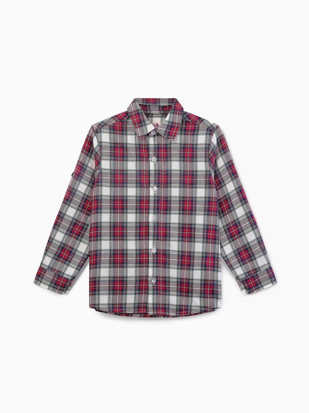 Ivory Tartan Nico Boy Shirt