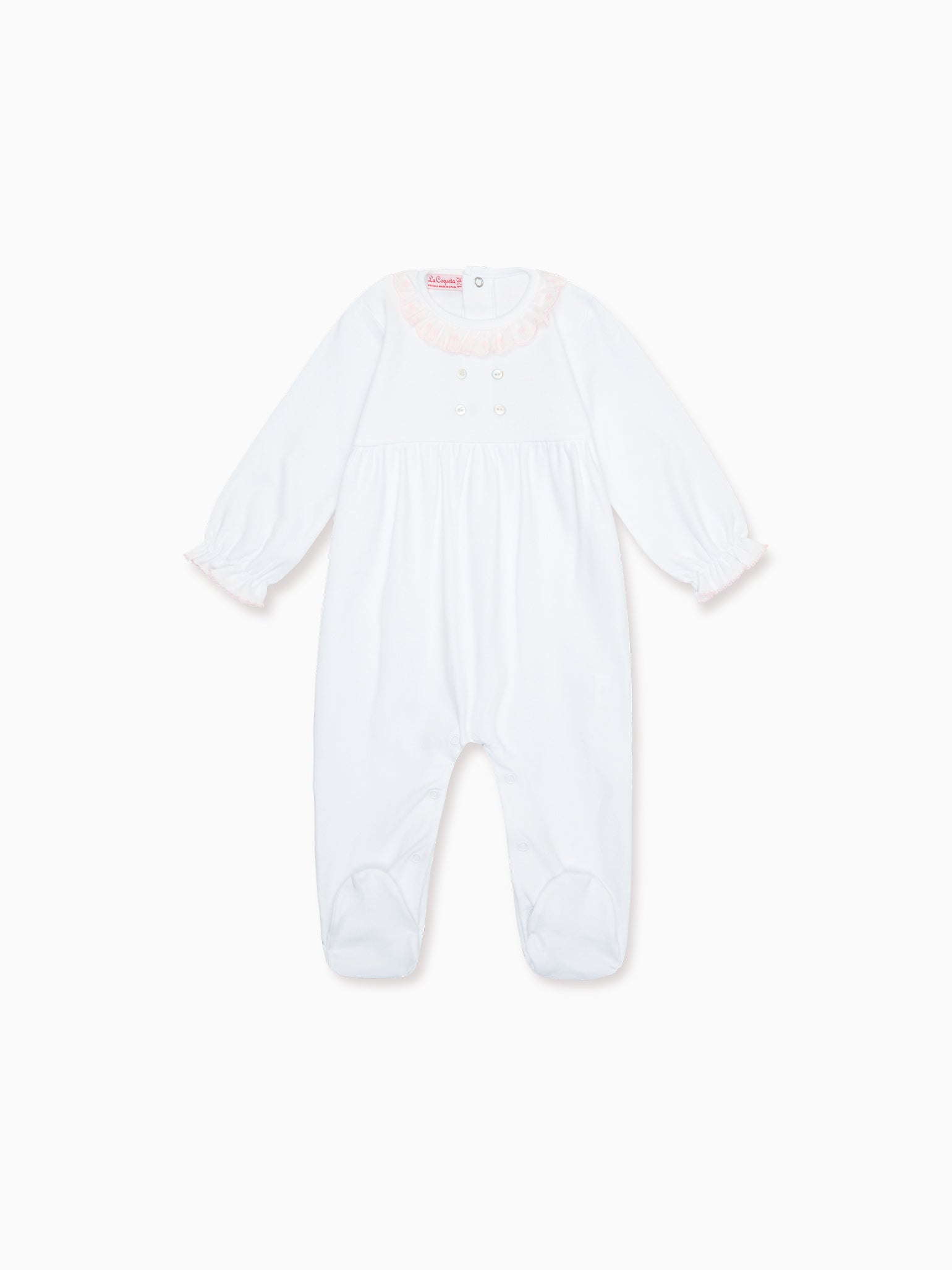 Pink Nina Jersey Baby Sleepsuit