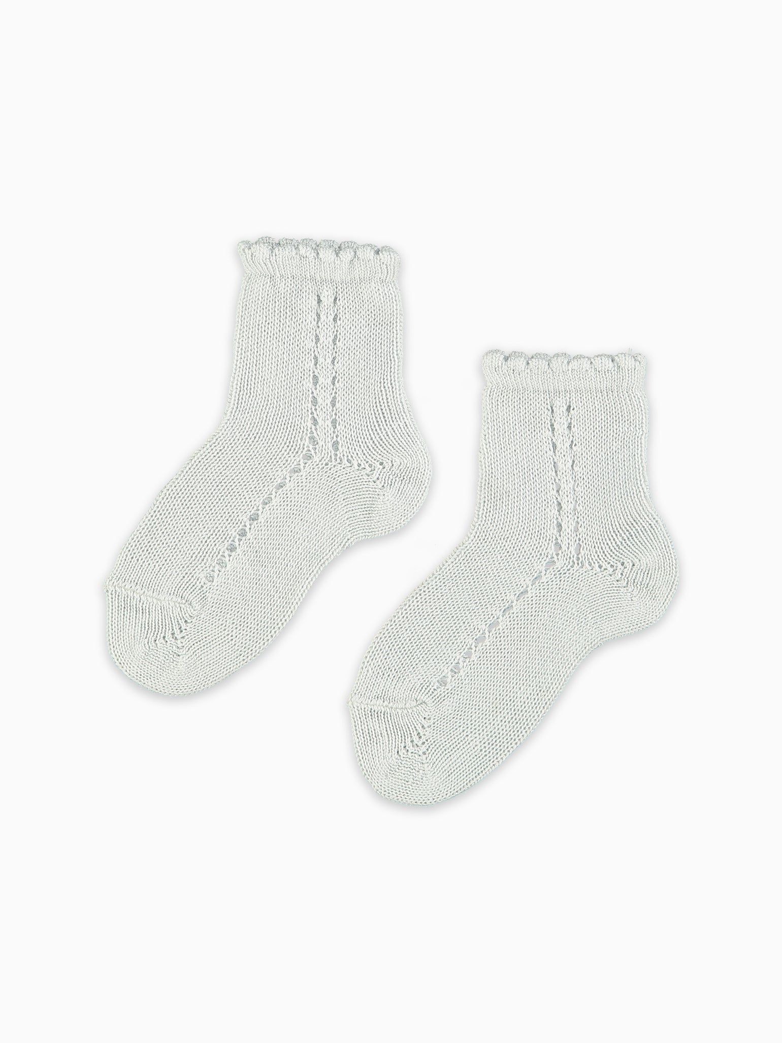 Grey Openwork Short Girl Socks
