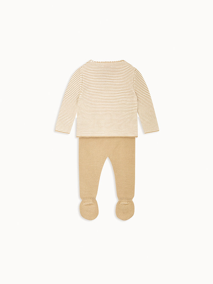 Camel Stripe Pinto Cotton Baby Set