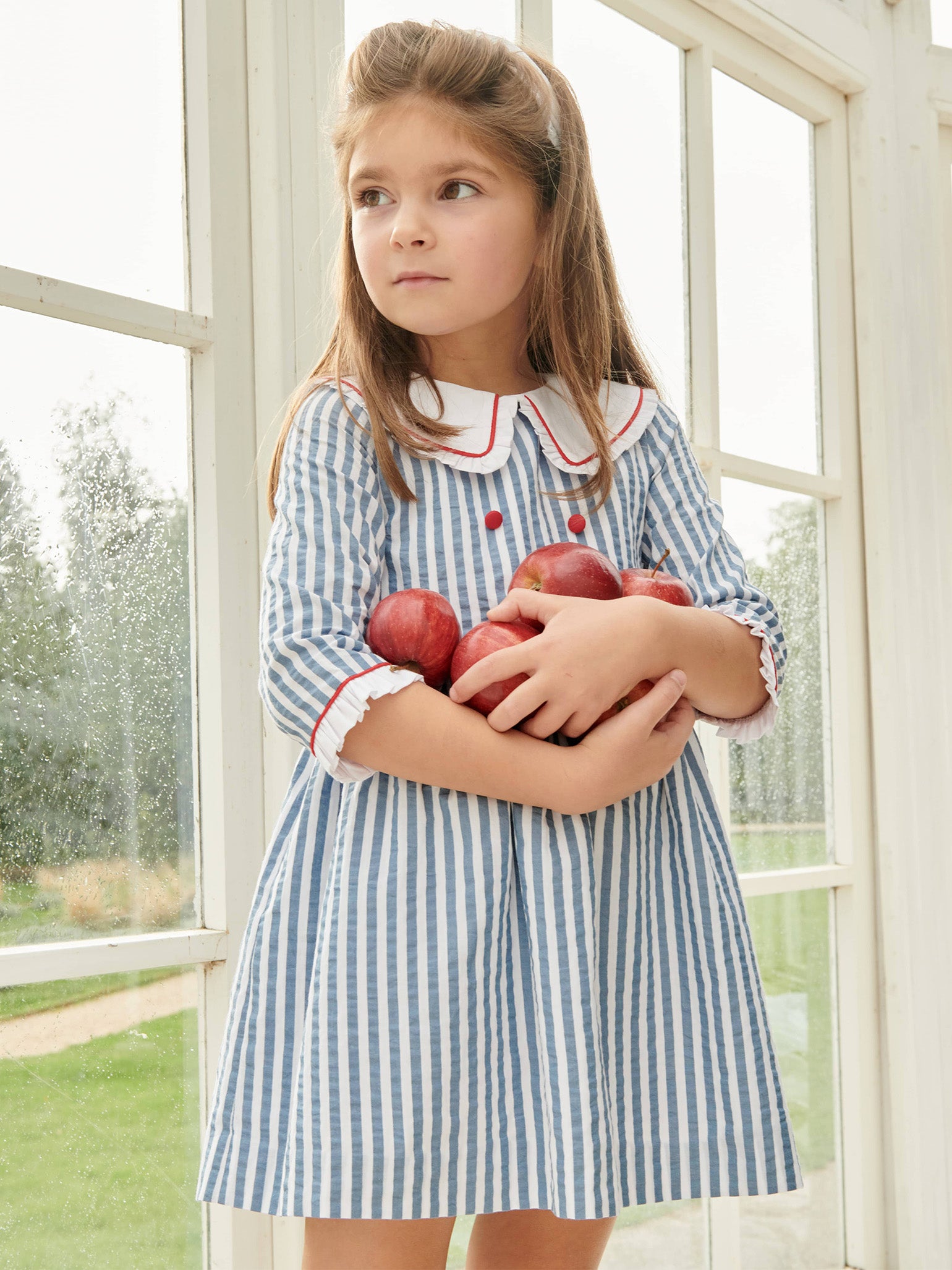 Blue Stripe Provenza Girl Dress