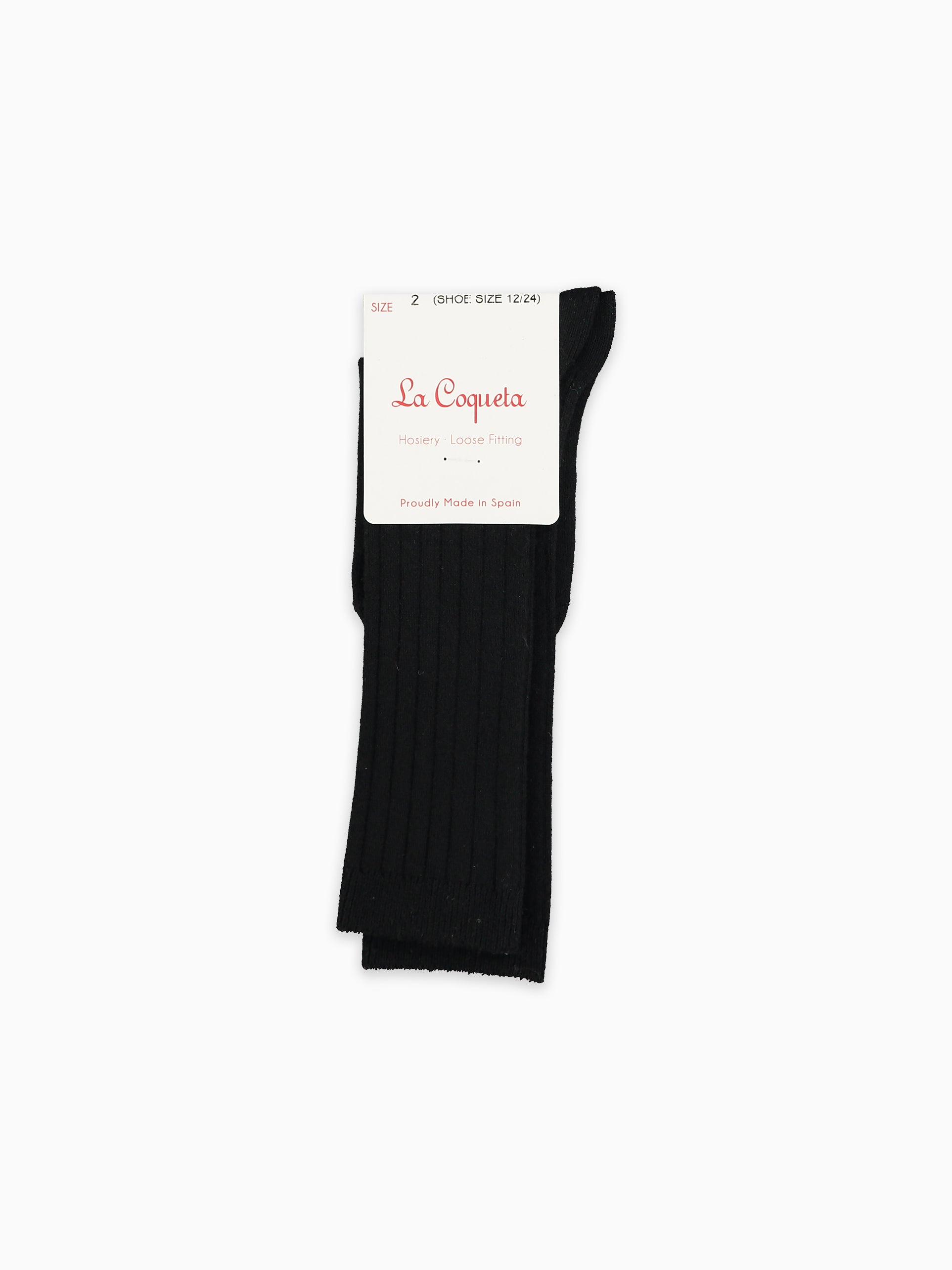 Black Ribbed Knee High Kids Socks