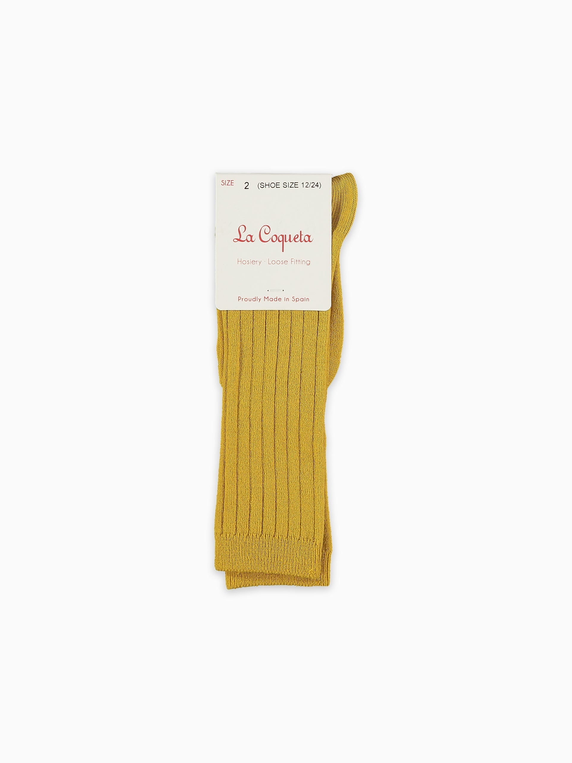 Mustard Ribbed Knee High Kids Socks