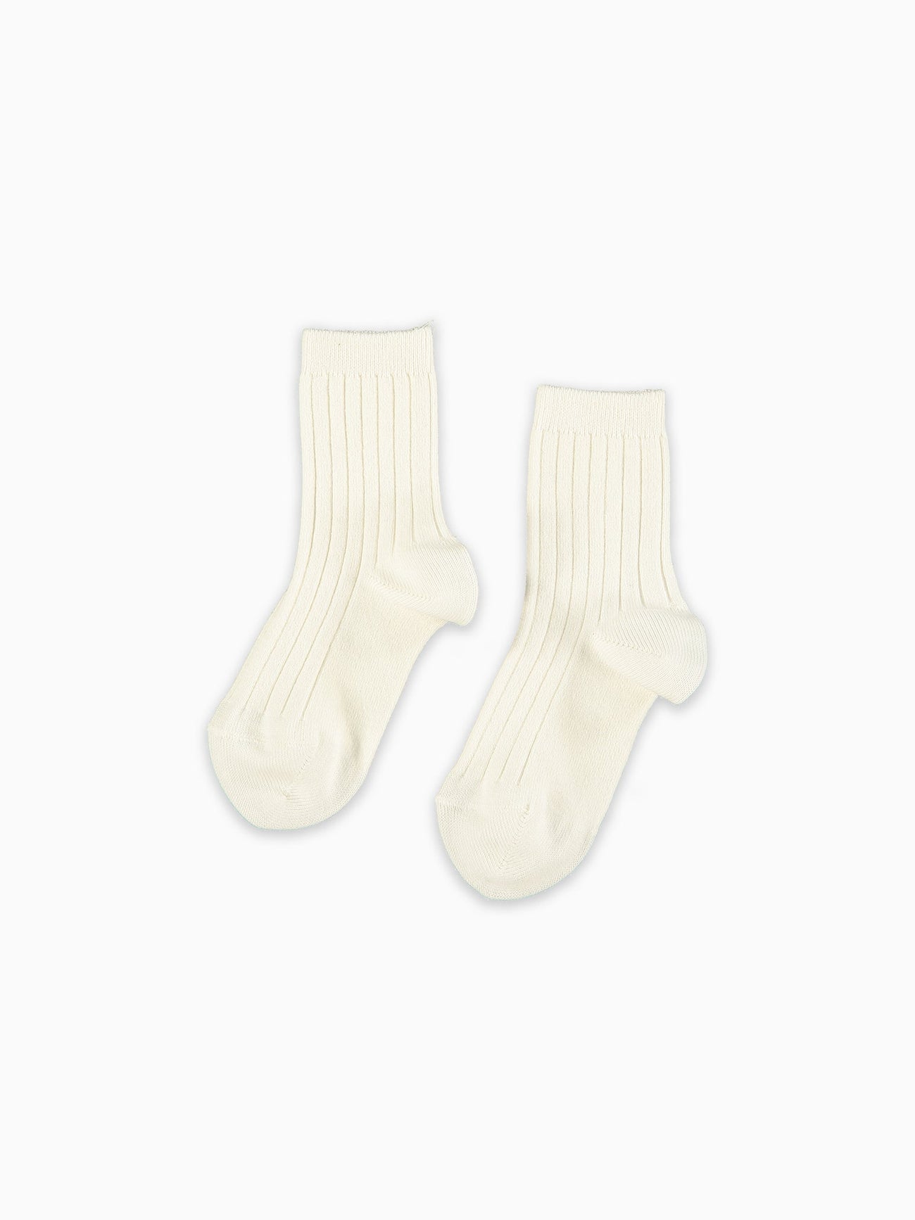 Off White Ribbed Short Kids Socks Set