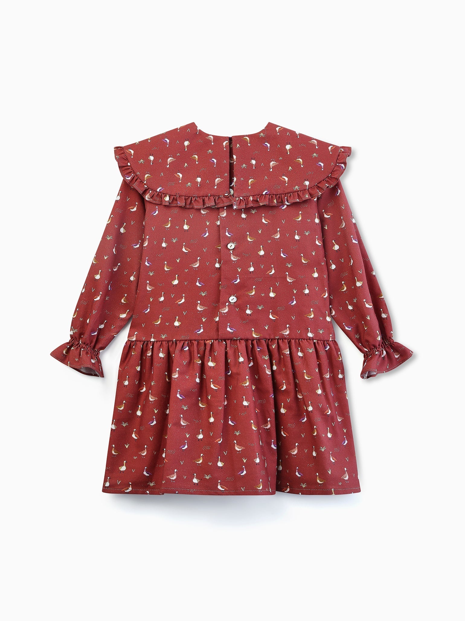 Burgundy Print Rocio Girl Dress