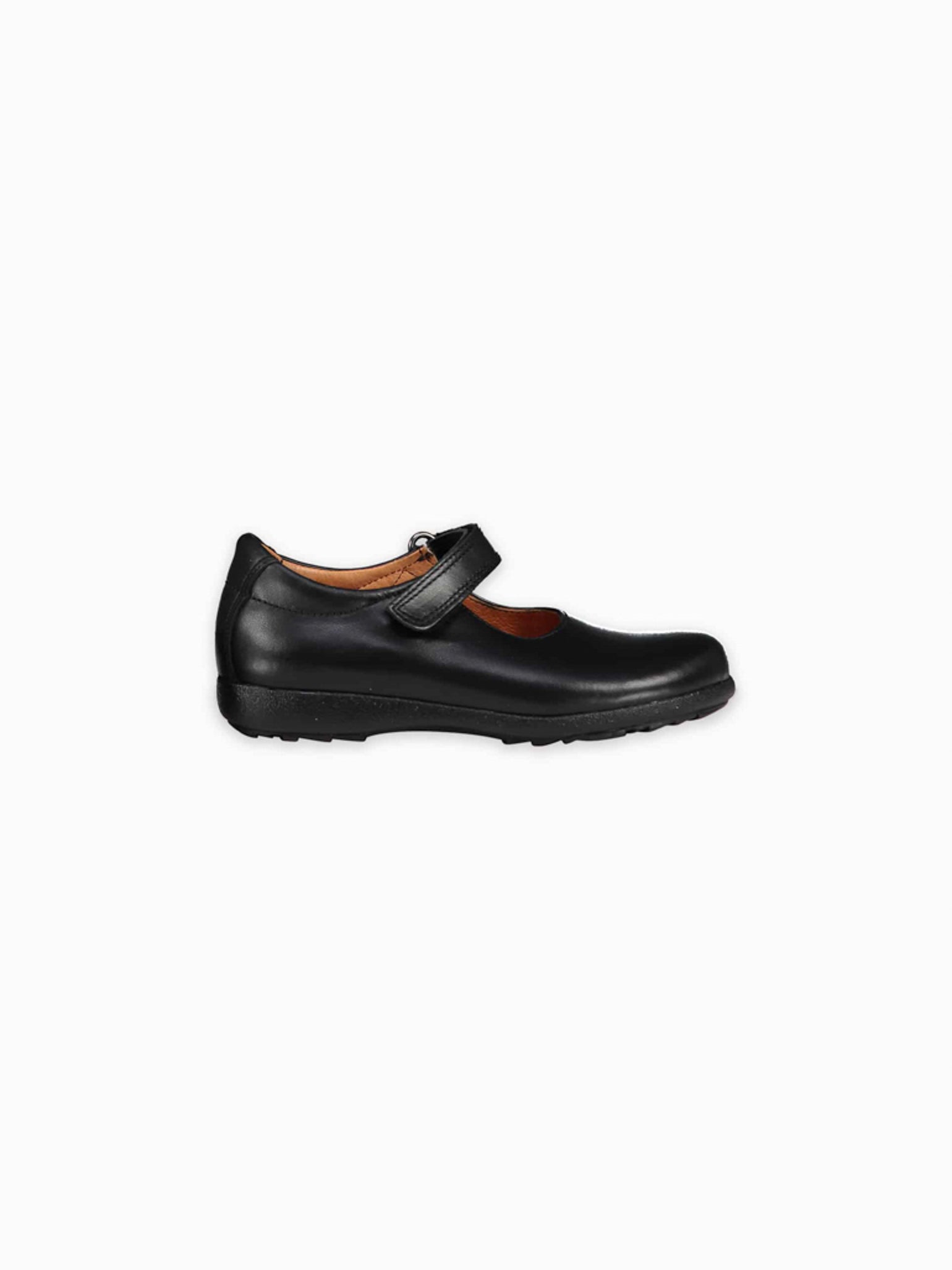 Black Leather Girl Classic School Shoes