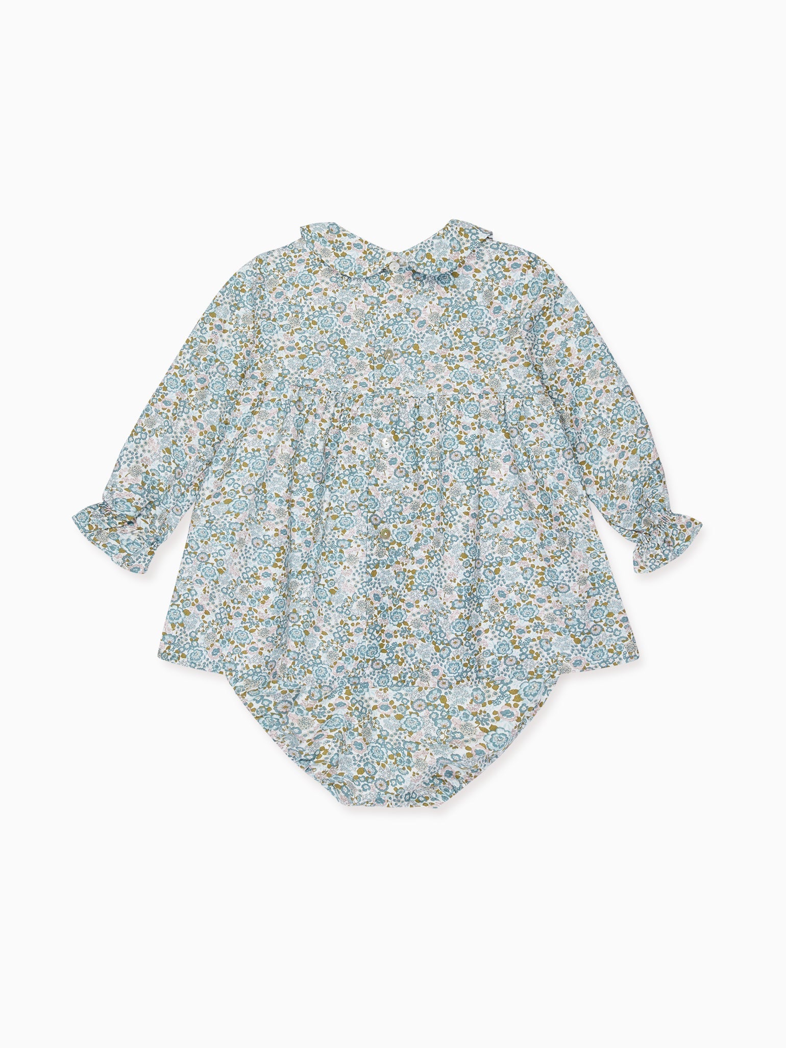 Blue Floral Sabrina Baby Girl Smock Set