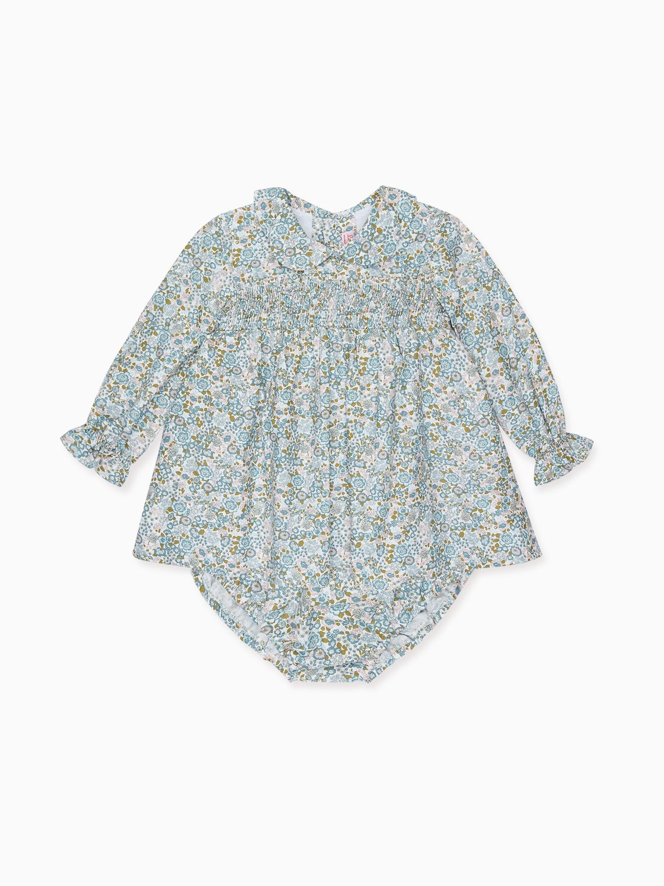 Blue Floral Sabrina Baby Girl Smock Set