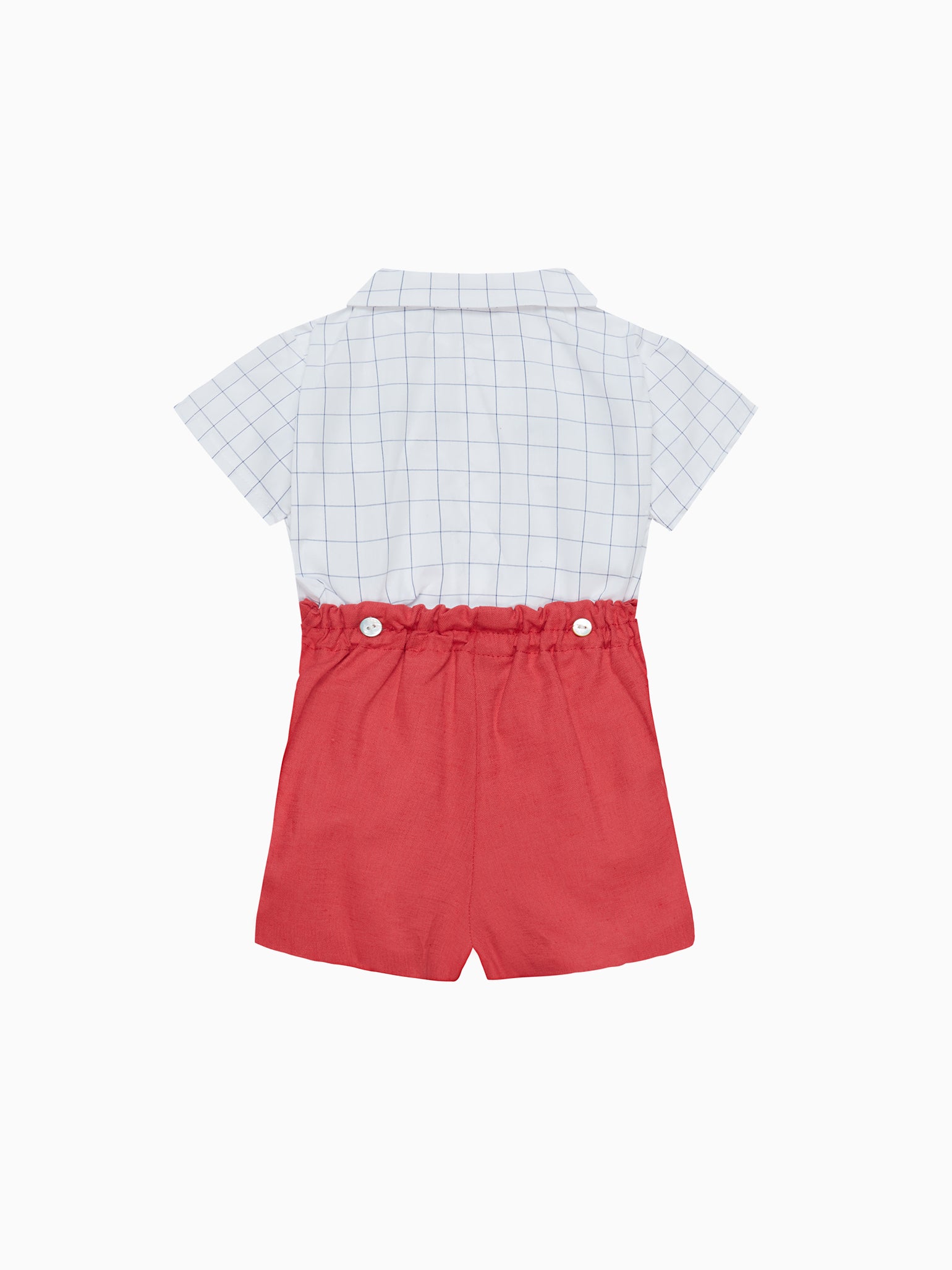 Red Salva Baby Boy Smock Set