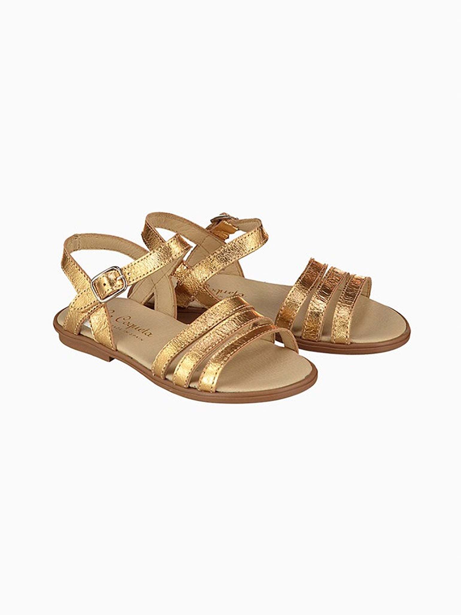 Gold Siena Leather Girl Sandals