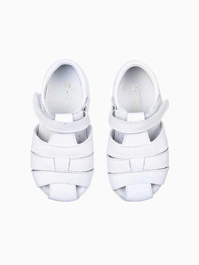 White Leather Toddler Toledo Sandals