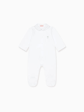 White Victoria Sheep Baby Sleepsuit