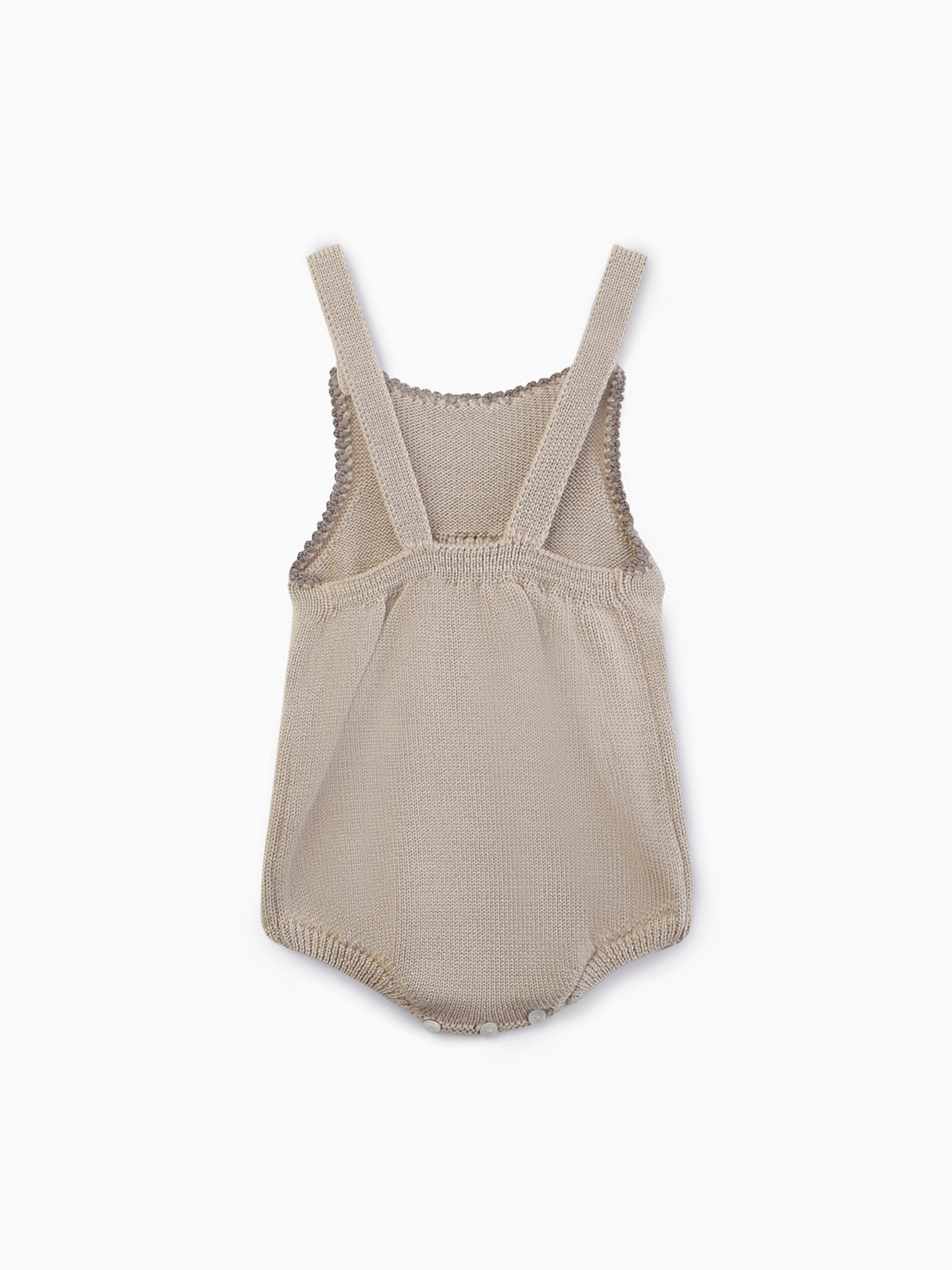 Beige Vida Merino Baby Dungarees