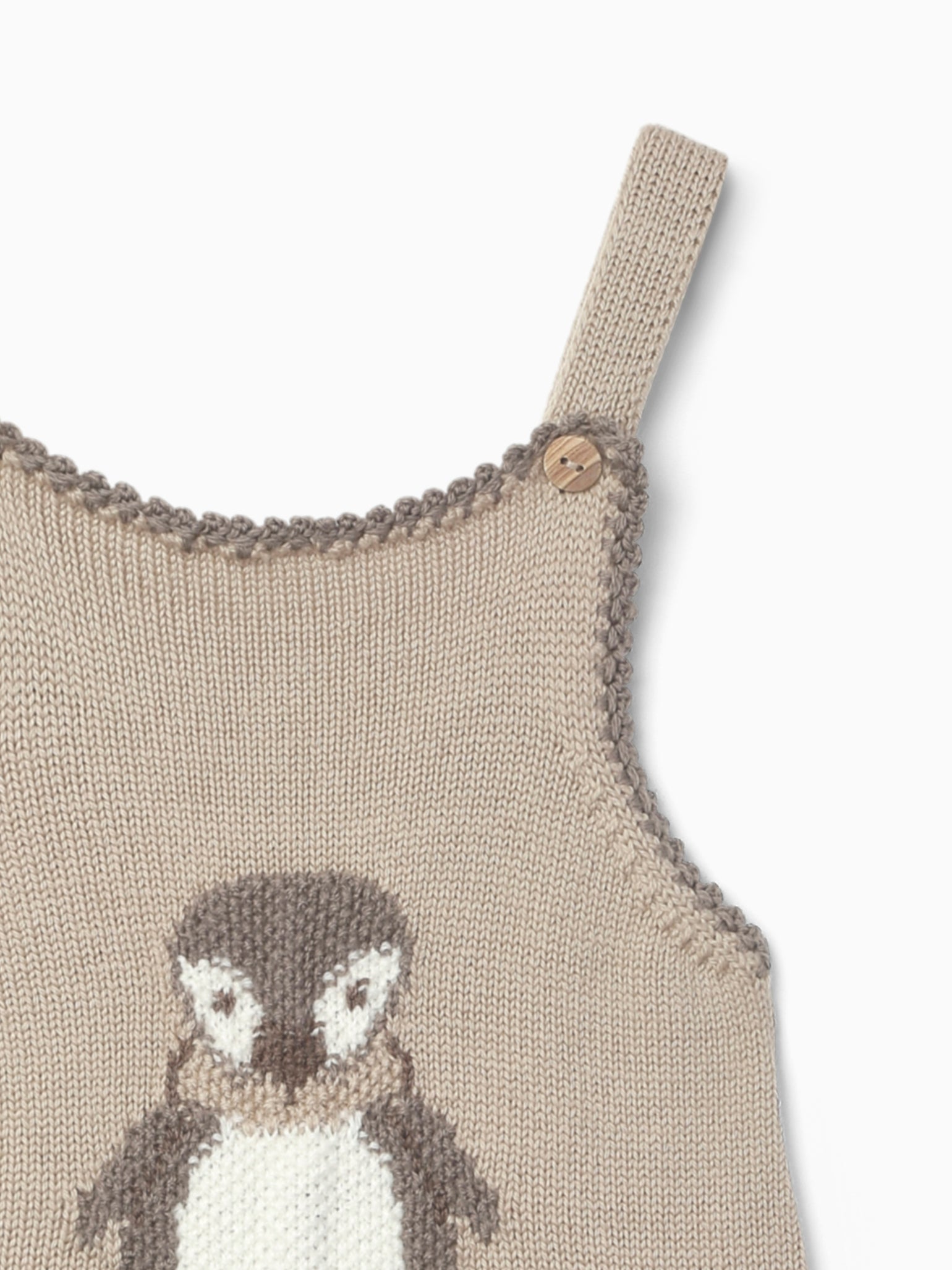 Beige Vida Merino Baby Dungarees