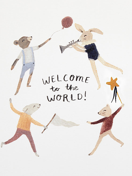 Cream Welcome To The World Card
