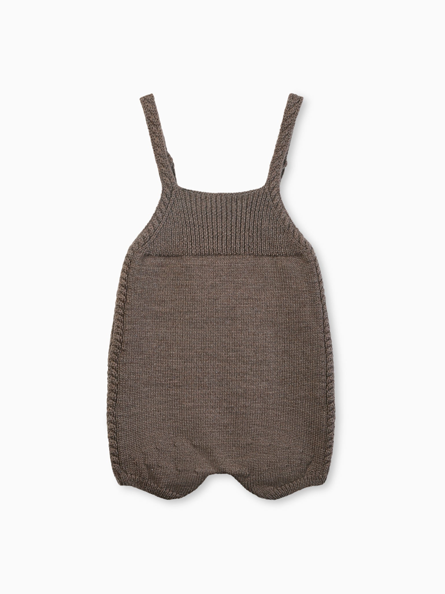 Brown Melange Zavier Merino Baby Dungarees