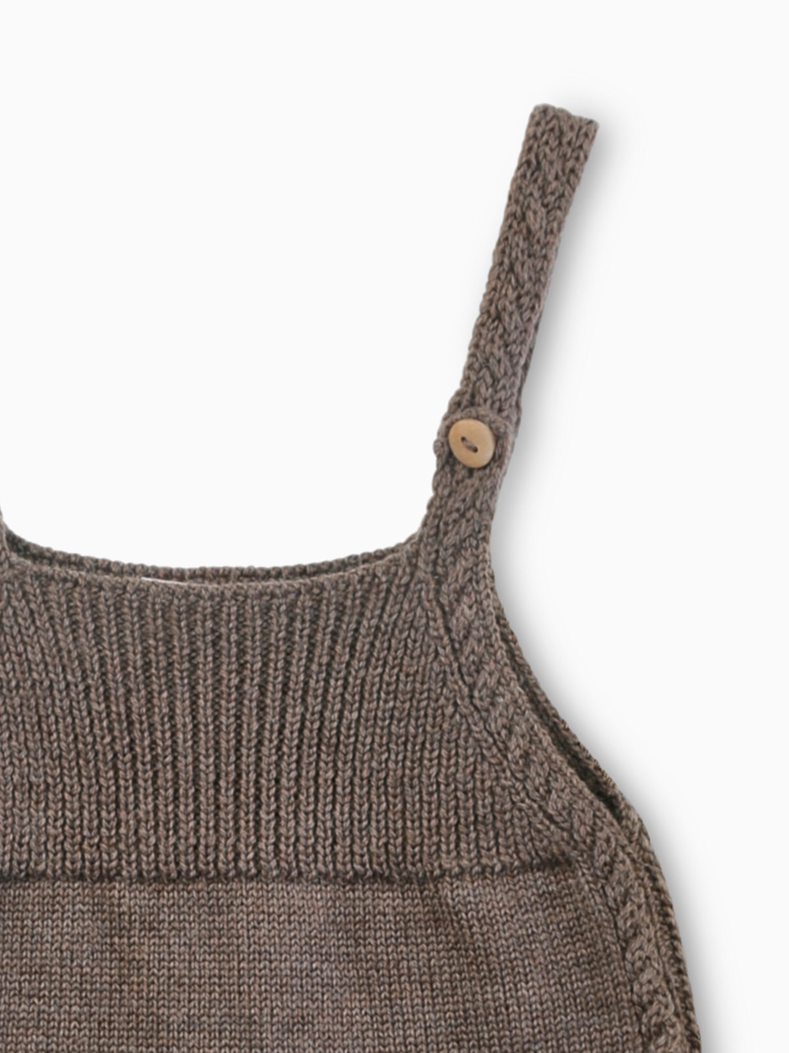 Brown Melange Zavier Merino Baby Dungarees