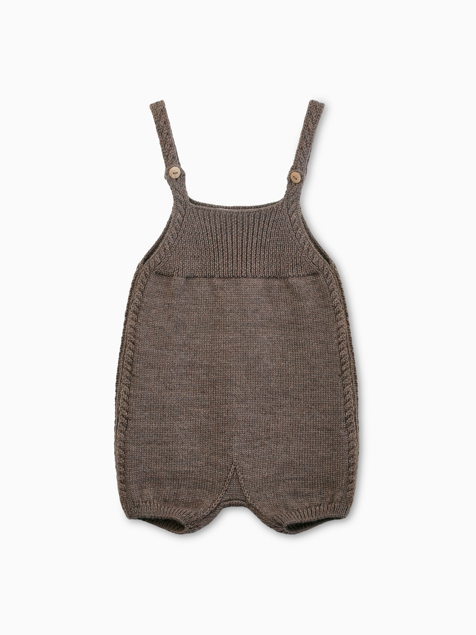 Brown Melange Zavier Merino Baby Dungarees