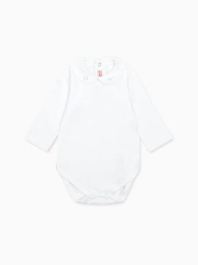 White Dorno Jersey Baby Girl Body Vest